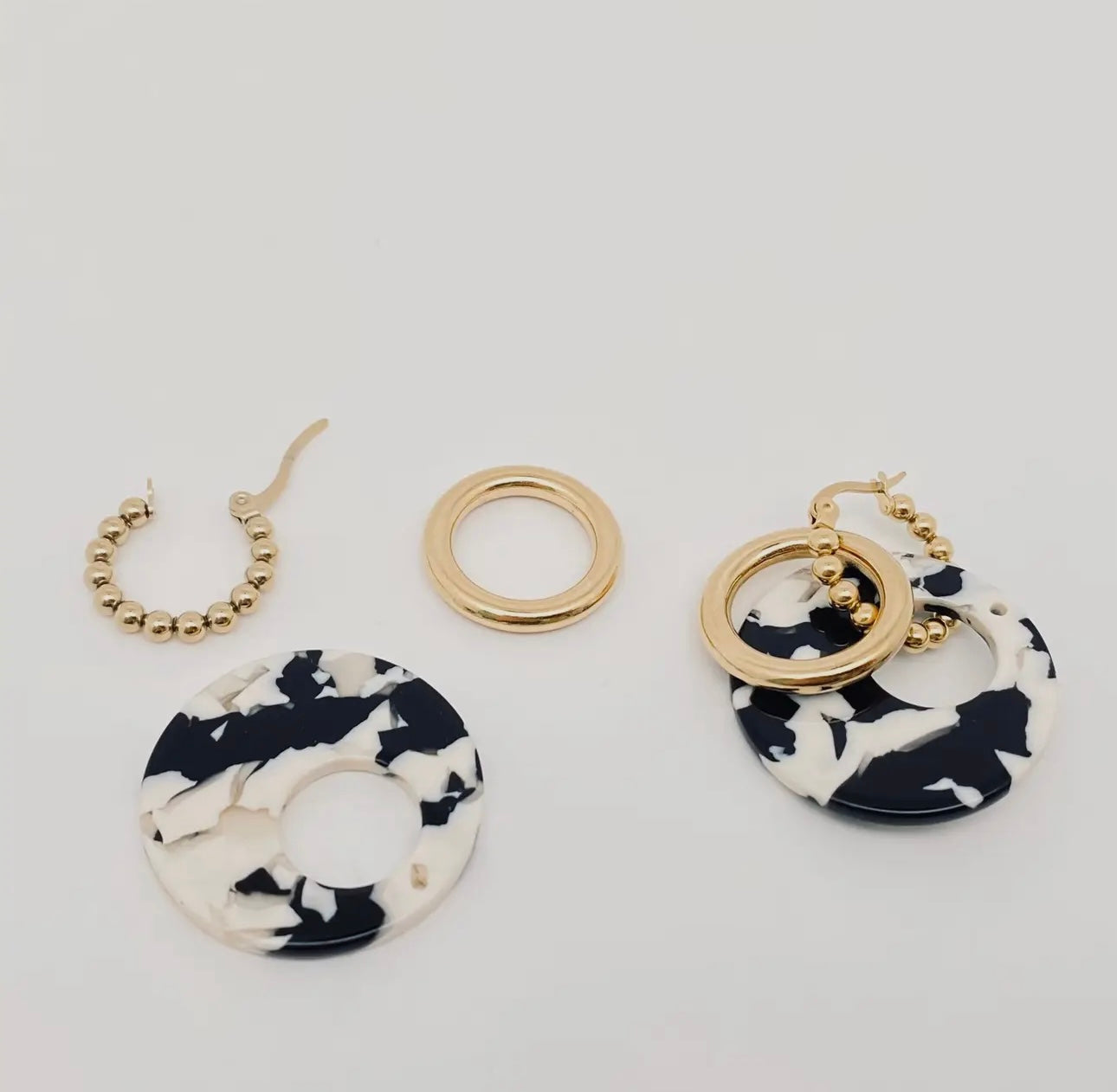 Black and White 3 Way Hoops