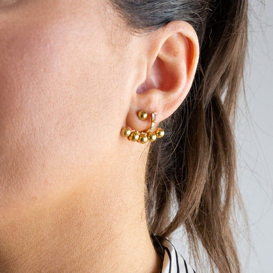 Gold Ear Jacket Earrings- Tarnish Free 💧