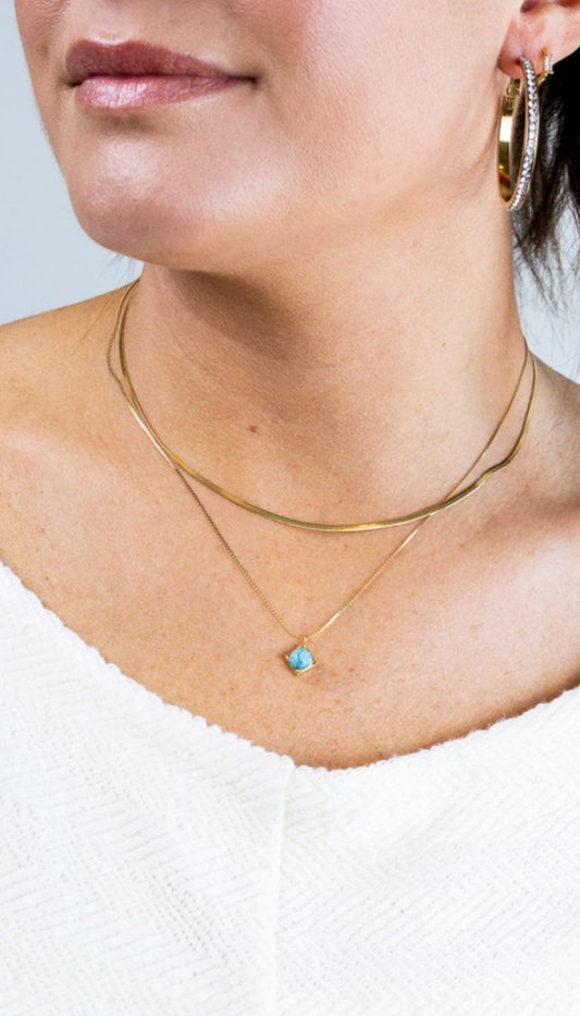 Double Layer Turquoise Necklace- Tarnish Free 💧