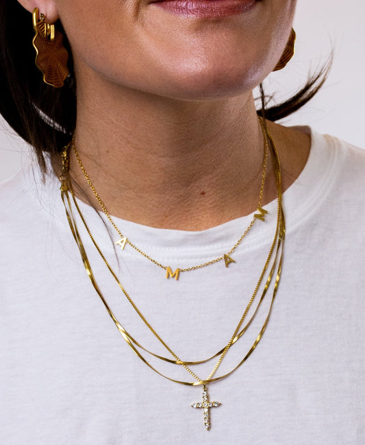 Gold Layer Snake Necklace (water resistant/tarnish free)