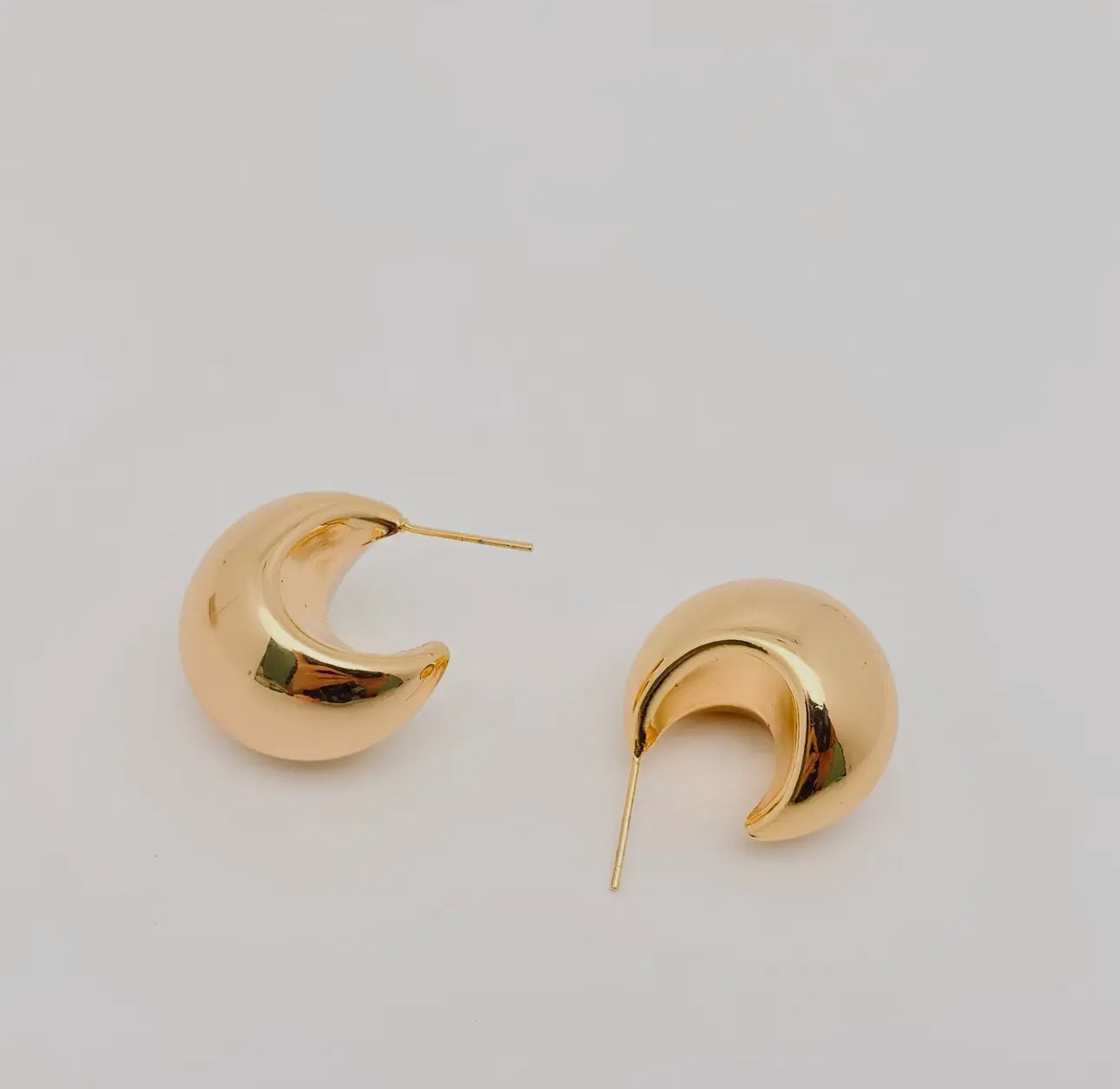 Moon Hoop Earrings (tarnish free)