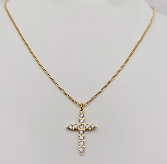 Diamond Cross Necklace- Tarnish Free 💧