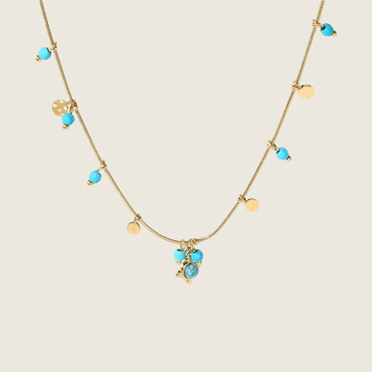 Turquoise Charm Necklace- Tarnish Free 💧