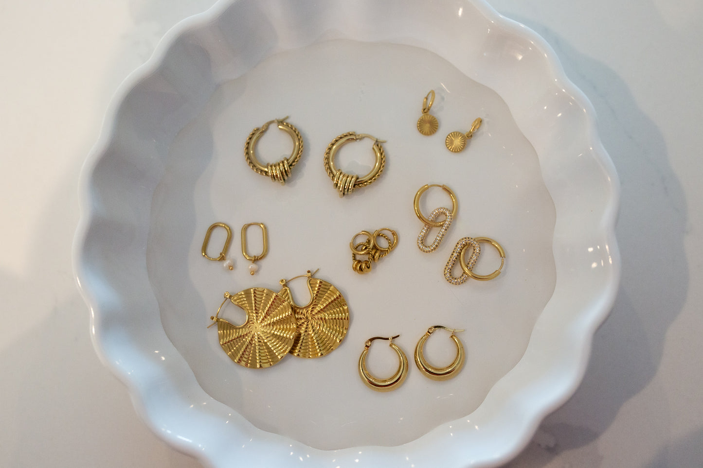 Simple Gold Hoop Earrings (water resistant/tarnish free)
