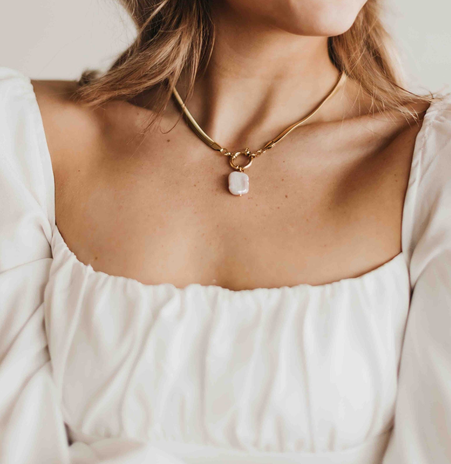 Mother of Pearl Necklace (water resistant/tarnish free)